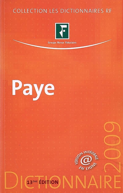 Dictionnaire paye 2009