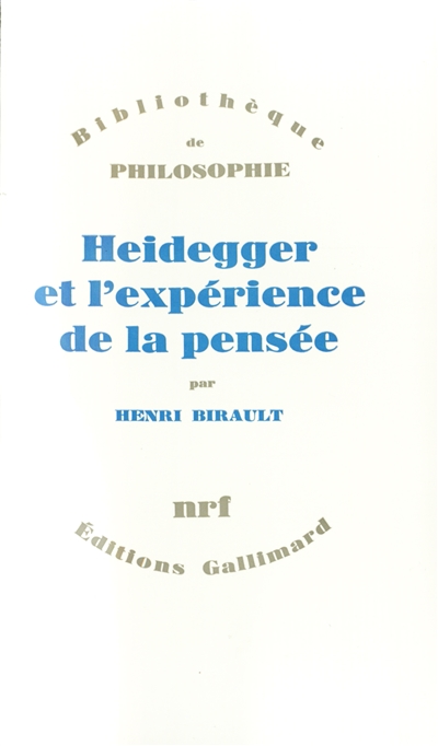 heidegger et l'expérience de la pensée