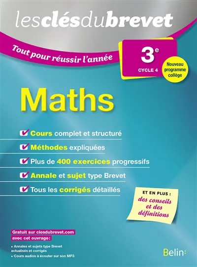 Maths 3e, cycle 4 : nouveau programme collège