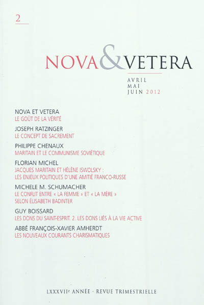 Nova & vetera, n° 2 (2012)
