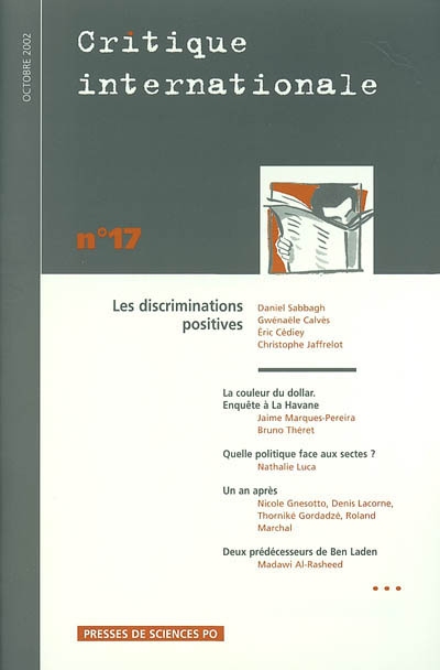 Critique internationale, n° 17 (2002). Les discriminations positives