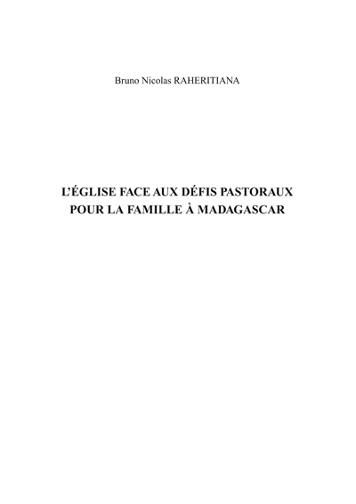 L'Eglise face aux défis...