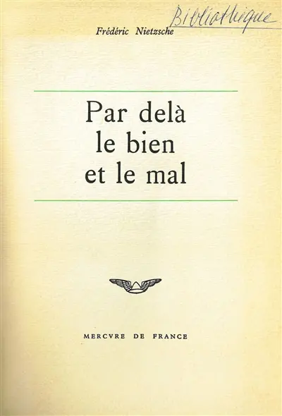 Par-delà le bien et le mal