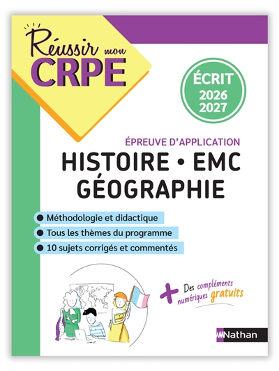 Histoire, EMC, géographie : épreuve d'application : écrit 2026-2027