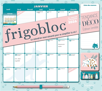 Frigobloc Mensuel 2026 Déco...