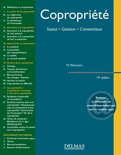 Copropriété : statut, gestion, contentieux