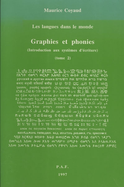 Graphies et phonies : introduction aux systèmes d'écriture. Vol. 2