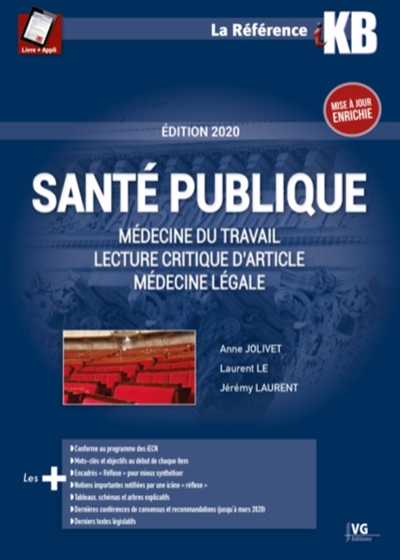 Santé publique : médecine du travail, lecture critique d'article, médecine légale : édition 2020