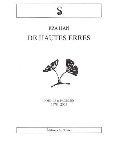 De hautes erres : poèmes et proèmes, 1978-2005
