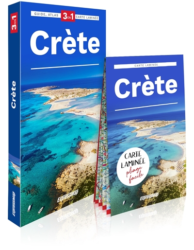 Crète : 3 en 1 : guide + atlas + carte laminée