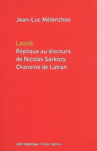 Laïcité, réplique au discours de Nicolas Sarkozy, chanoine de Latran