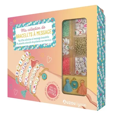 Ma collection de bracelets à message : avec des perles lettres. My little collection of message bracelets : with letter beads. Mi pequena coleccion de pulseras con mensaje : con abalorios de letras