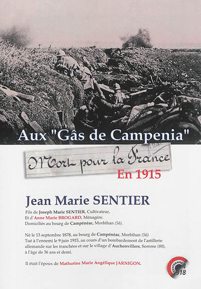 Jean-Marie Sentier : mort pour la France en 1915