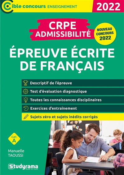 Epreuve écrite de français : CRPE admissibilité, catégorie A : nouveau concours 2022