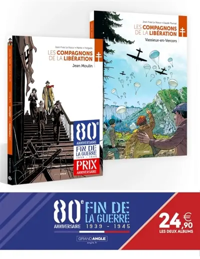 Les compagnons de la Libération : pack 80e anniversaire fin de la guerre 1939-1945 : Vassieux-en-Vercors, Jean Moulin