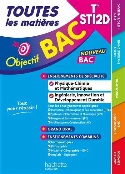 Toutes les matières terminale STI2D : nouveau bac