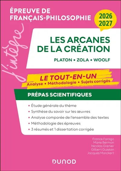 Les arcanes de la création : Platon, Zola, Woolf : épreuve de français-philosophie 2026-2027 Les arcanes de la création : Platon, Zola, Woolf : épreuve de français-philosophie 2026-2027