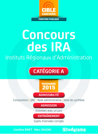 Concours des IRA, instituts régionaux d'administration : catégorie A