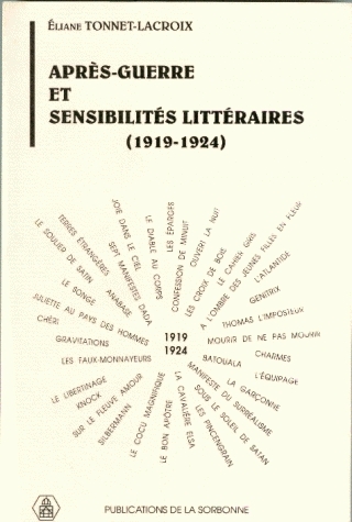 Après-guerre et sensibilités littéraires : 1919-1924
