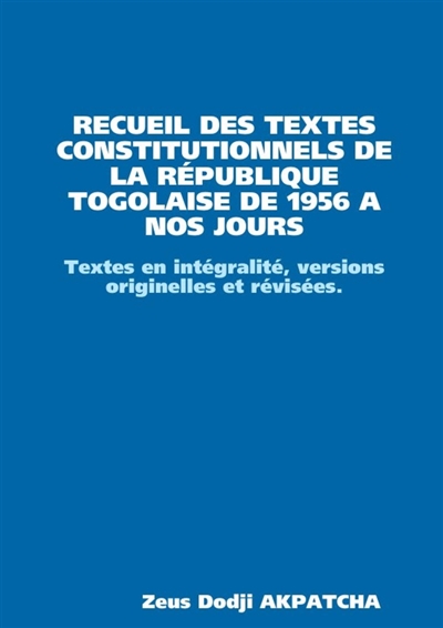 RECUEIL DES TEXTES...