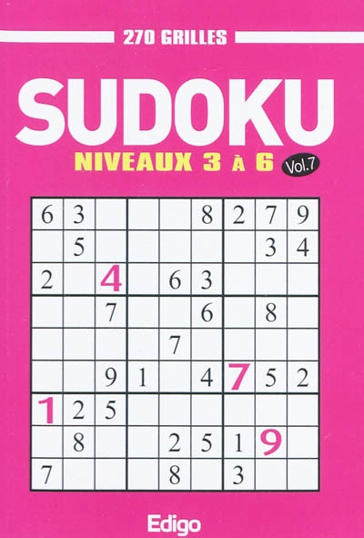 Sudoku, 270 grilles : niveaux 3 à 6. Vol. 7