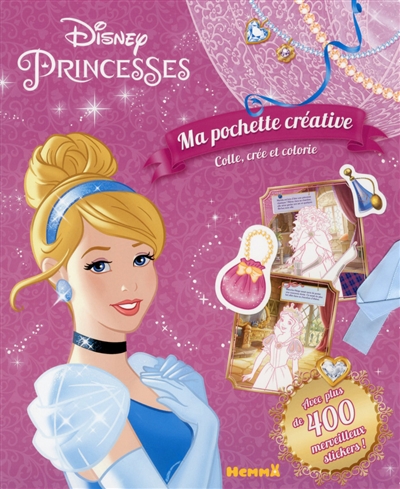 Disney princesses : ma pochette créative : colle, crée et colorie