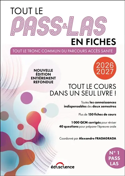 Tout le Pass & LAS en fiches : tout le tronc commun du parcours accès santé : 2026-2027