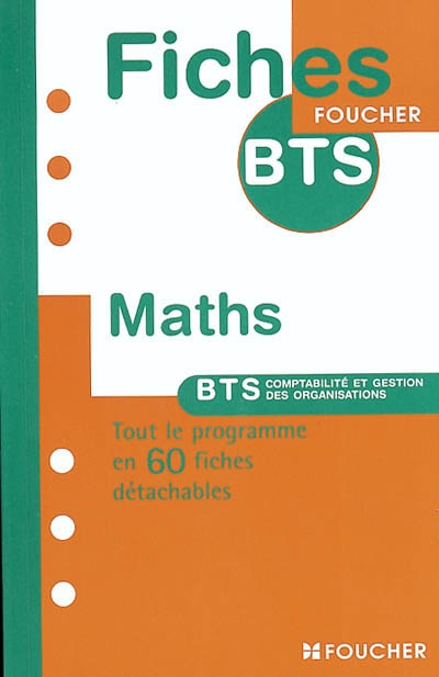 Mathématiques : BTS comptabilité et gestion des organisations