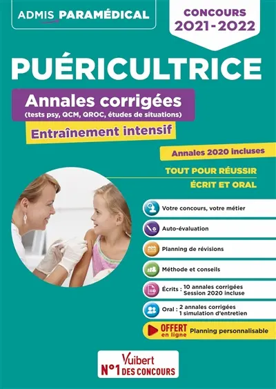 Puéricultrice : annales corrigées, entraînement intensif : concours 2021-2022