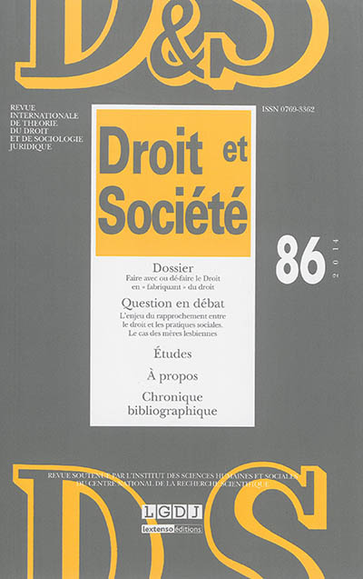 Droit et société, n° 86....