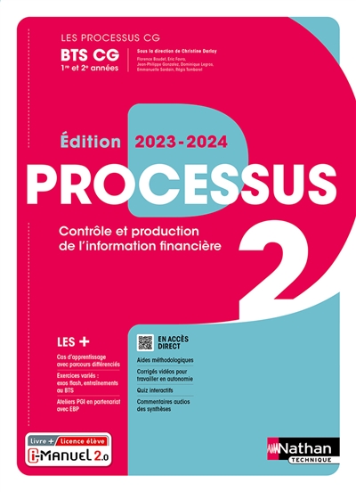 Processus 2 BTS CG 1re et 2e années : contrôle et production de l'information financière : livre + licence élève