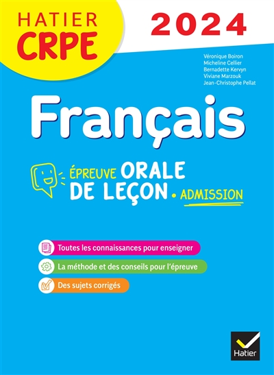 Français : épreuve orale de leçon d'admission : CRPE 2024