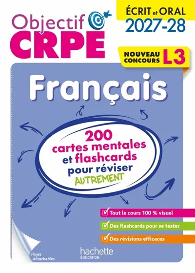 Français : 200 cartes mentales et flashcards pour réviser autrement, nouveau concours L3 : écrit et oral 2027-2028