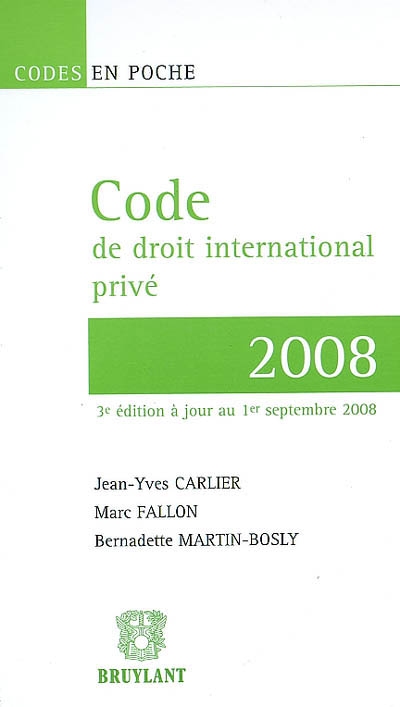 Code de droit international privé 2008