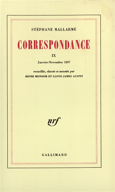 Correspondance. Vol. 9. Janv.-nov. 1897
