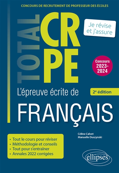 L'épreuve écrite de français : concours de recrutement de professeur des écoles : concours 2023-2024