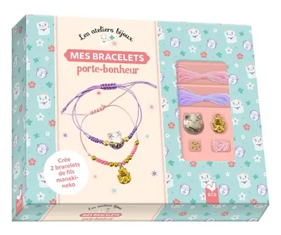 Mes bracelets porte-bonheur : crée 2 bracelets de fils maneki-neko