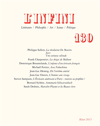 Infini (L'), n° 130