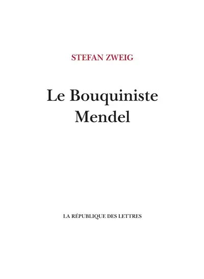 Le bouquiniste Mendel