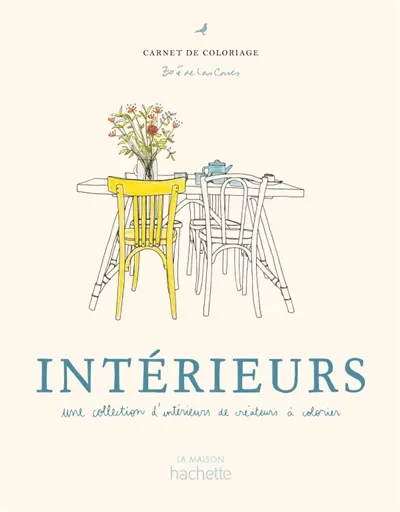 Intérieurs : une collection d'intérieurs de créateurs à colorier : carnet de coloriage