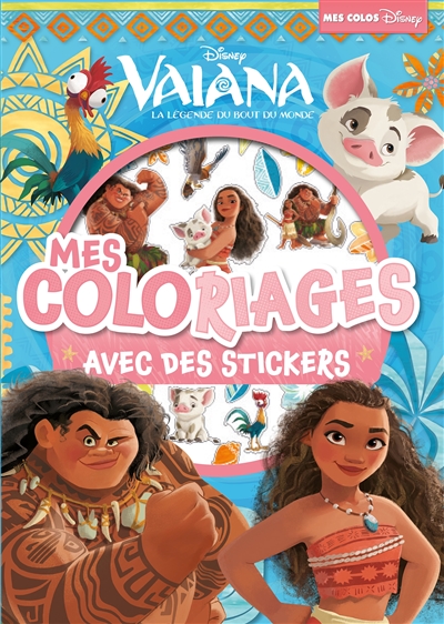Vaiana : mes coloriages avec stickers
