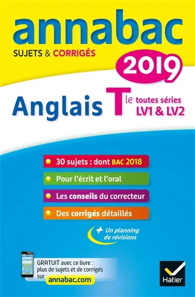 Anglais terminale toutes séries, LV1 & LV2 : 2019