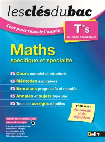 Maths terminale S, spécifique et spécialité : nouveau programme