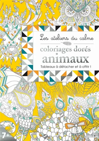 Coloriages dorés animaux : tableaux à détacher et à offrir !