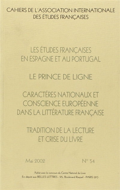 Cahiers de l'Association internationale des études françaises, n° 54