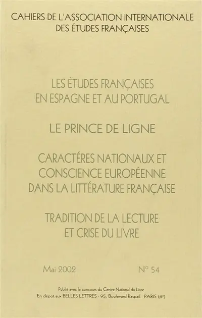 Cahiers de l'Association internationale des études françaises, n° 54