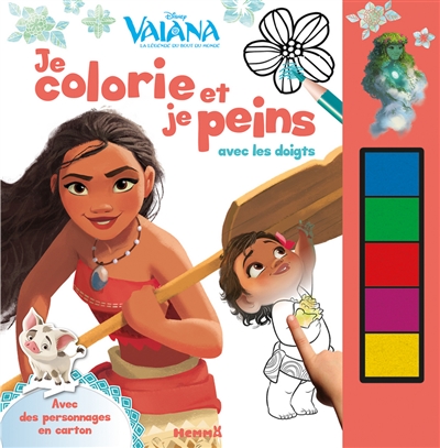 Vaiana : je colorie et je peins avec les doigts
