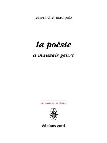 La poésie a mauvais genre