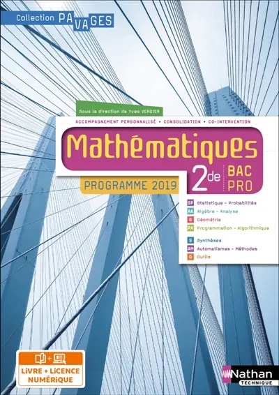 Mathématiques, 2de : bac pro : programme 2019