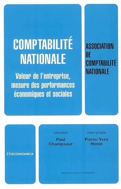 Comptabilité nationale : valeur de l'entreprise, mesure des performances économiques et sociales